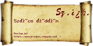 Szűcs Ödön névjegykártya