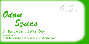 odon szucs business card