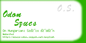 odon szucs business card